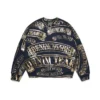ADG Rundhals-Pullover mit Banner-Print, marineblau