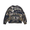 ADG Rundhals-Pullover mit Banner-Print, marineblau