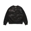 ADG Rundhals-Pullover mit Banner-Print, schwarz