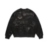 ADG Rundhals-Pullover mit Banner-Print, schwarz