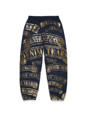 ADG Sweathose mit Banner-Print, marineblau