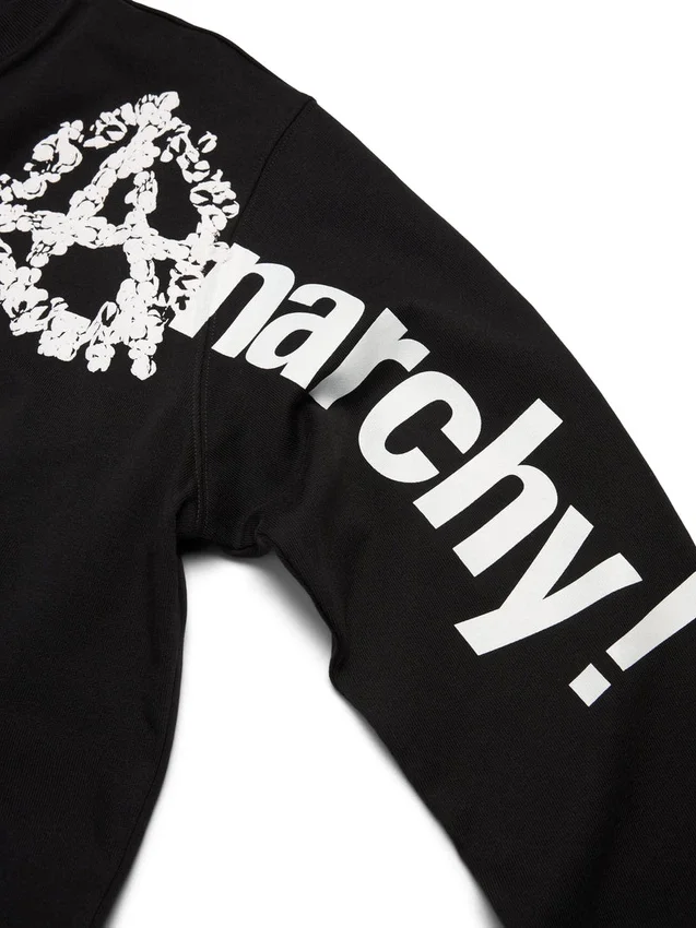 Anarchy Wreath Langarm-T-Shirt Schwarz