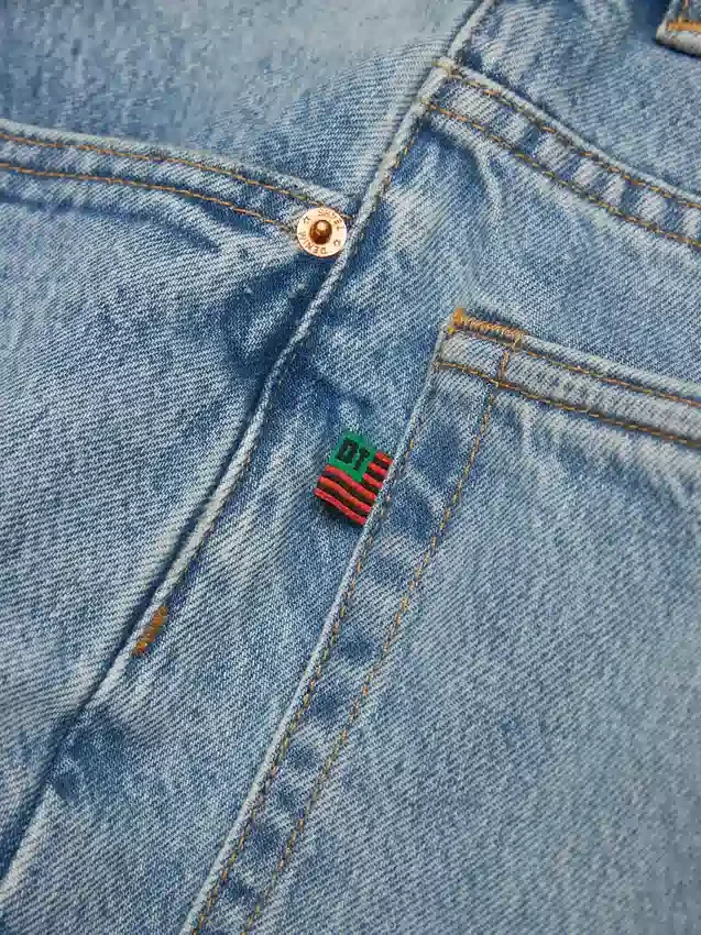 Baggy-Denim-Jeans in heller Waschung
