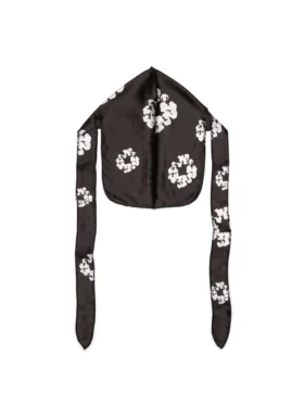 Baumwoll-Durag „Cotton Wreath“ – Schwarz