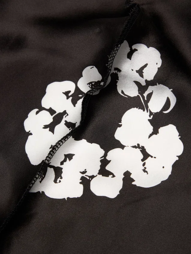 Baumwoll-Durag „Cotton Wreath“ – Schwarz