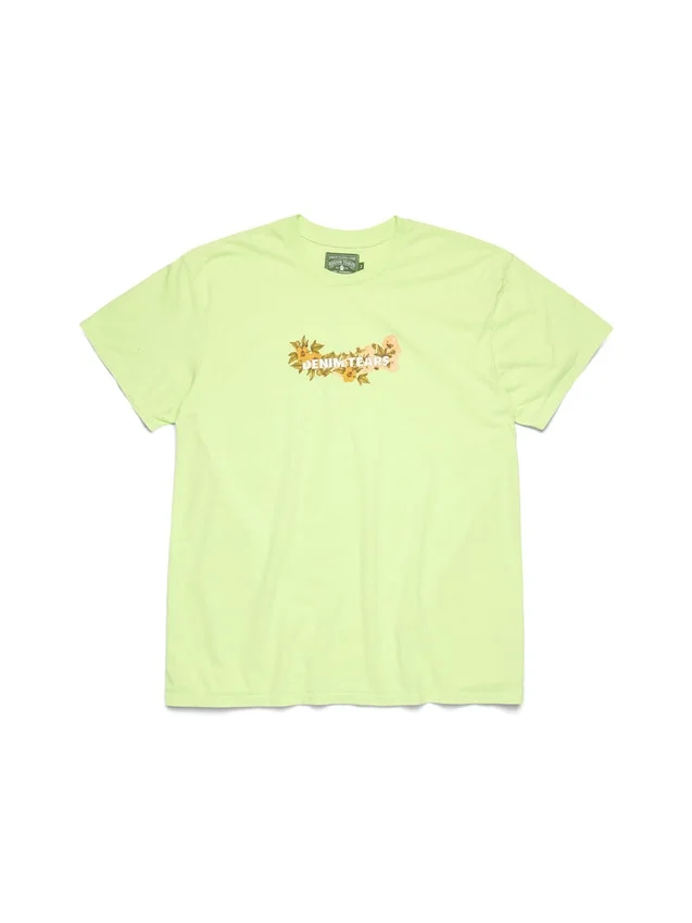 Baumwoll-Hoodie mit Blumenlogo, Limette