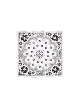 Baumwoll-Paisley-Bandana „Cotton Wreath“, weiß