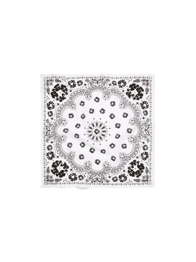 Baumwoll-Paisley-Bandana „Cotton Wreath“, weiß