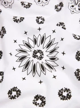 Baumwoll-Paisley-Bandana „Cotton Wreath“, weiß