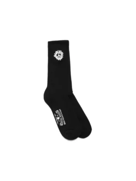 Baumwoll-Socken mit Friedenskranz, 3er-Pack, schwarz