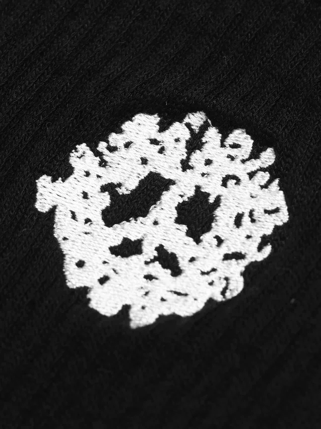 Baumwoll-Socken mit Friedenskranz, 3er-Pack, schwarz