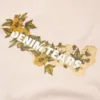Baumwoll-T-Shirt mit Blumenlogo, hellbraun