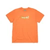 Baumwoll-T-Shirt mit Blumenlogo, orange