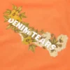 Baumwoll-T-Shirt mit Blumenlogo, orange