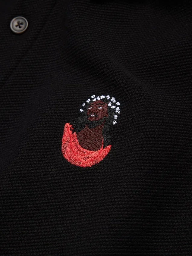 Biblischer Polo-Pullover, schwarz