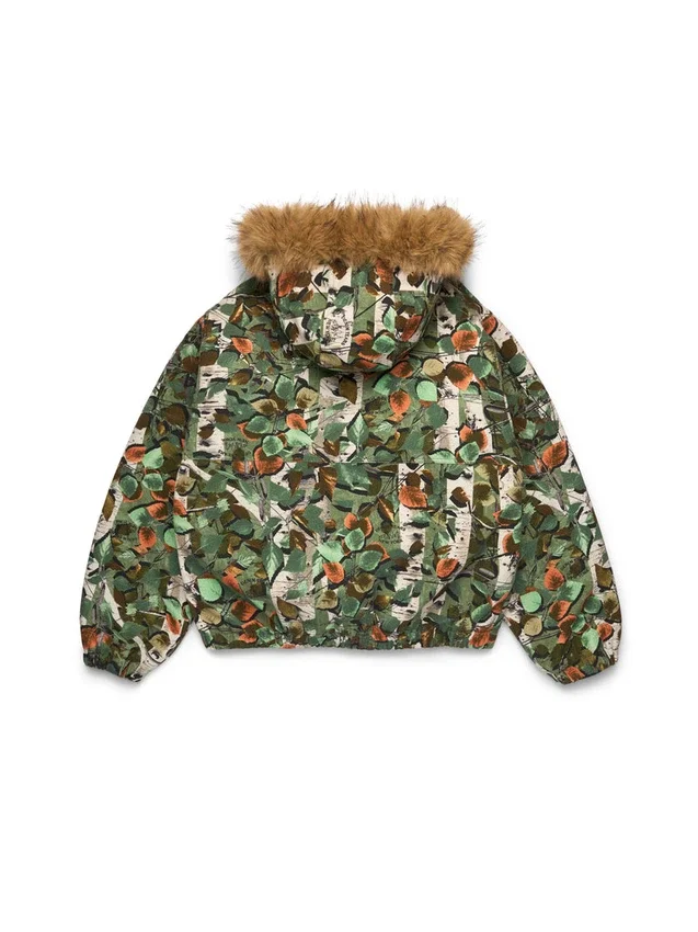 Birch Camo-Arbeitsjacke mit Kapuze, grün, Camo
