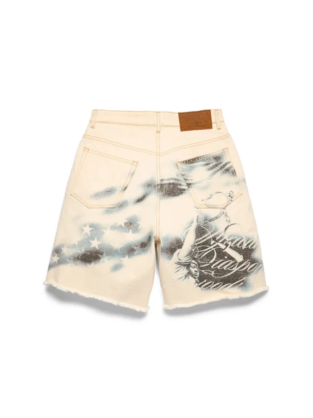 Cloud Camo Denim-Shorts