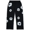„Cotton Wreath“ Baggy-Jogginghose, schwarz