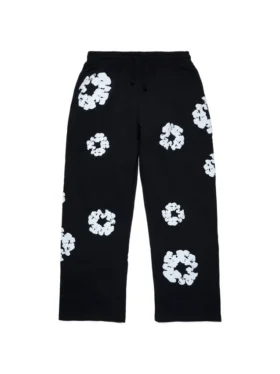 „Cotton Wreath“ Baggy-Jogginghose, schwarz