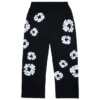 „Cotton Wreath“ Baggy-Jogginghose, schwarz