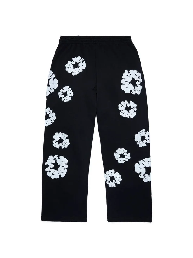 „Cotton Wreath“ Baggy-Jogginghose, schwarz