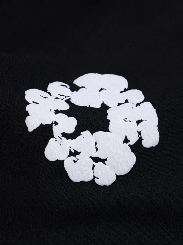 „Cotton Wreath“ Baggy-Jogginghose, schwarz