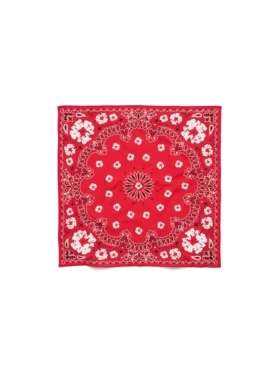 Cotton Wreath-Bandana mit Paisley-Muster und Kranzmotiv, rot