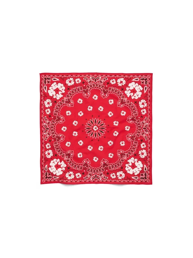 Cotton Wreath-Bandana mit Paisley-Muster und Kranzmotiv, rot