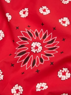 Cotton Wreath-Bandana mit Paisley-Muster und Kranzmotiv, rot
