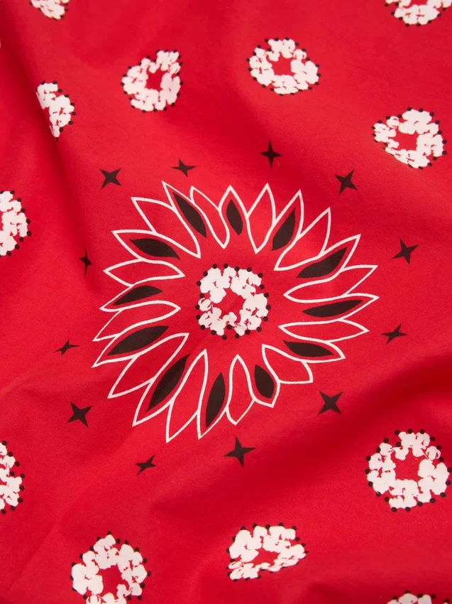 Cotton Wreath-Bandana mit Paisley-Muster und Kranzmotiv, rot