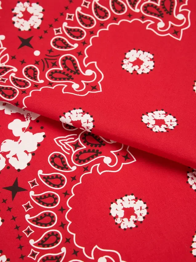 Cotton Wreath-Bandana mit Paisley-Muster und Kranzmotiv, rot