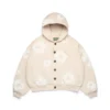 Cotton Wreath Cardigan Hoodie in Oatmeal