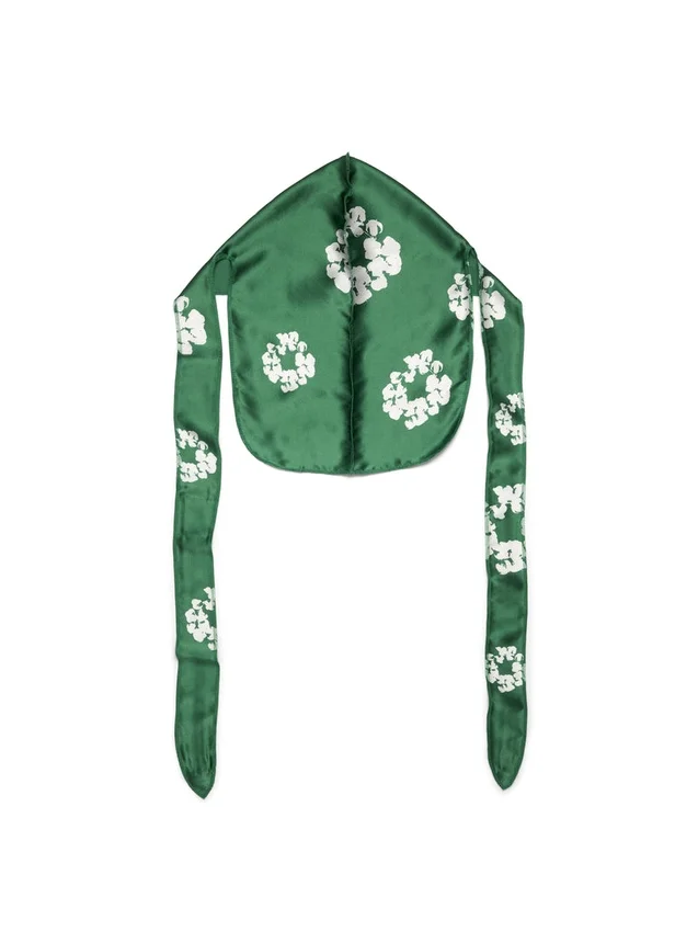 Cotton Wreath-Durag mit Kranz-Motiv, grün
