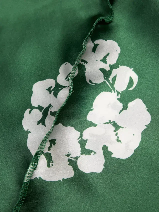 Cotton Wreath-Durag mit Kranz-Motiv, grün