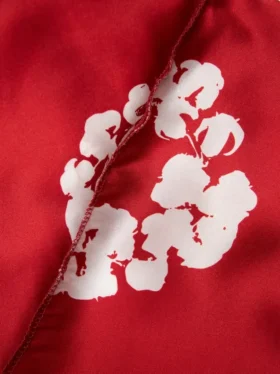 Cotton Wreath-Durag mit Kranzmotiv, rot