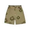 Cotton Wreath Flocked Shorts, Khaki