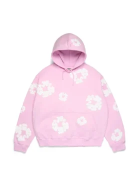 „Cotton Wreath Hoodie“ in Puderrosa