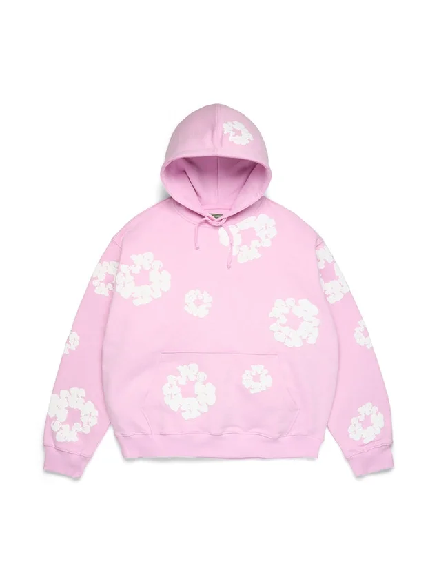 „Cotton Wreath Hoodie“ in Puderrosa