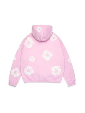 „Cotton Wreath Hoodie“ in Puderrosa