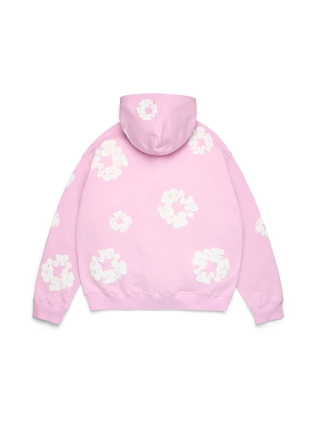 „Cotton Wreath Hoodie“ in Puderrosa