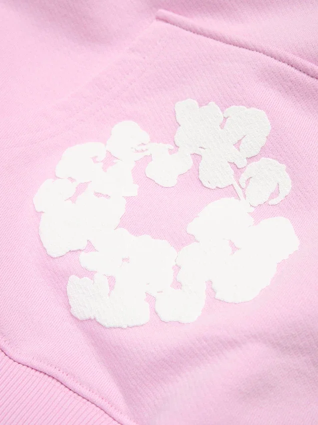 „Cotton Wreath Hoodie“ in Puderrosa