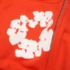 Cotton Wreath Hoodie mit Kranz-Print und Reißverschluss, dunkelorange