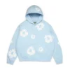 Cotton Wreath Hoodie mit Kranzmotiv in Puderblau