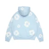 Cotton Wreath Hoodie mit Kranzmotiv in Puderblau