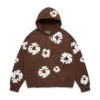 „Cotton Wreath Hoodie“ mit Reißverschluss, dunkelbraun