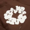 „Cotton Wreath Hoodie“ mit Reißverschluss, dunkelbraun