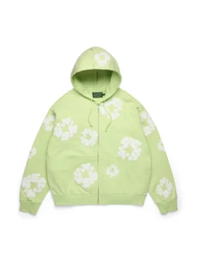 Cotton Wreath Hoodie mit Reißverschluss, mint