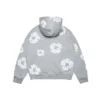 Cotton Wreath Hoodie mit Reißverschluss und Baumwollkranz, grau