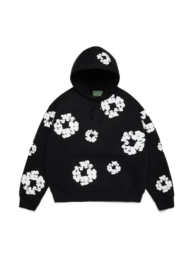 „Cotton Wreath Hoodie“ Schwarz