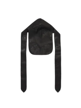 „Cotton Wreath“-Leder-Durag, schwarz
